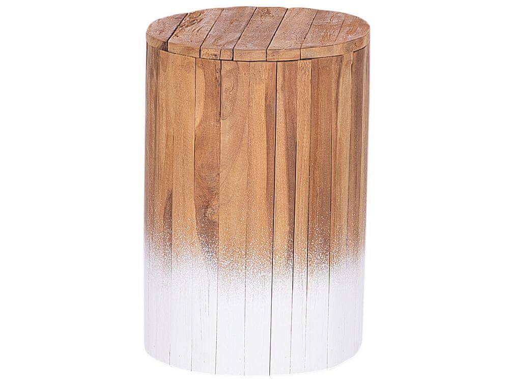 Beliani Nočný stolík svetlé drevo/biela MOVAS